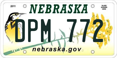 NE license plate DPM772