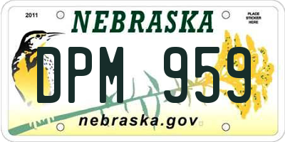 NE license plate DPM959