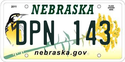 NE license plate DPN143
