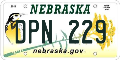 NE license plate DPN229