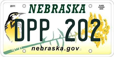 NE license plate DPP202