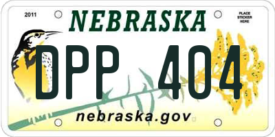NE license plate DPP404