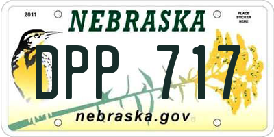 NE license plate DPP717