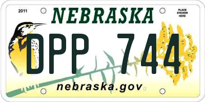 NE license plate DPP744