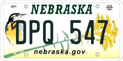 NE license plate DPQ547