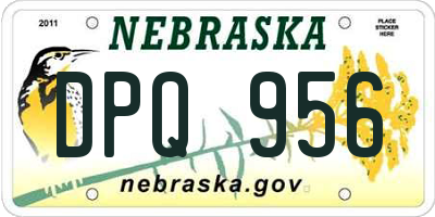 NE license plate DPQ956