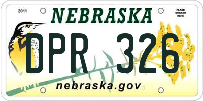 NE license plate DPR326