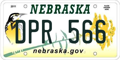 NE license plate DPR566