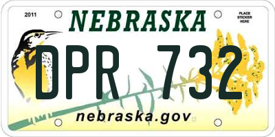 NE license plate DPR732