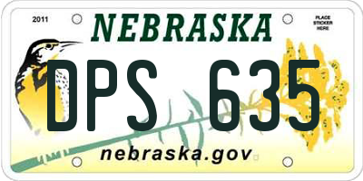 NE license plate DPS635