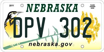NE license plate DPV302