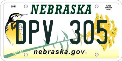 NE license plate DPV305
