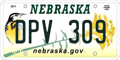 NE license plate DPV309