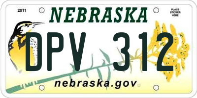 NE license plate DPV312