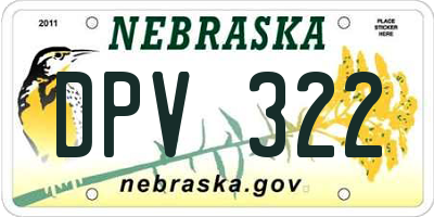 NE license plate DPV322