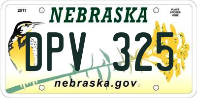 NE license plate DPV325