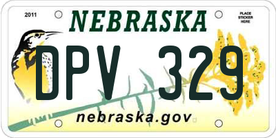 NE license plate DPV329