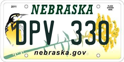 NE license plate DPV330