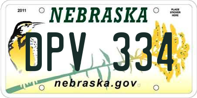 NE license plate DPV334