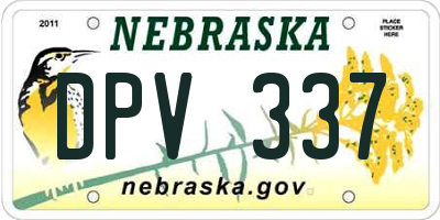 NE license plate DPV337