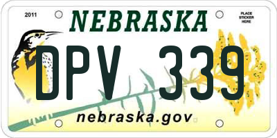 NE license plate DPV339