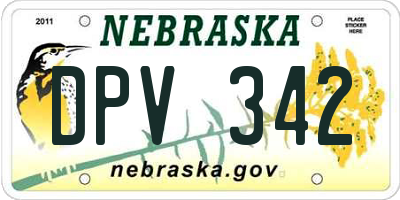 NE license plate DPV342