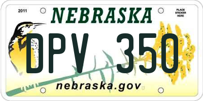 NE license plate DPV350