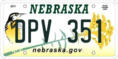 NE license plate DPV351