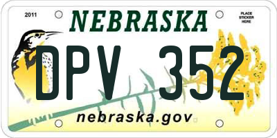 NE license plate DPV352