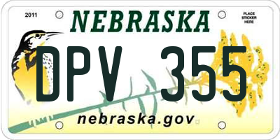 NE license plate DPV355