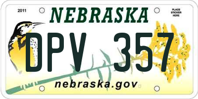 NE license plate DPV357