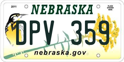 NE license plate DPV359