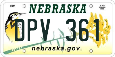NE license plate DPV361