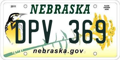 NE license plate DPV369