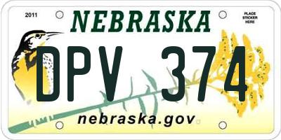 NE license plate DPV374