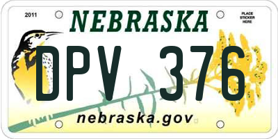 NE license plate DPV376