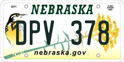 NE license plate DPV378