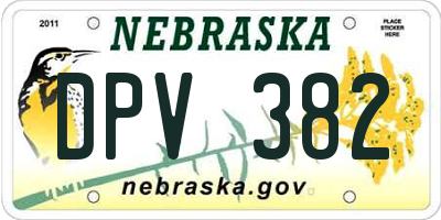 NE license plate DPV382