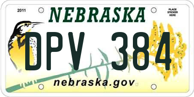 NE license plate DPV384