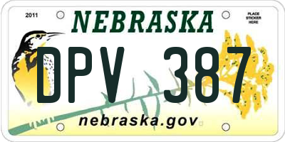 NE license plate DPV387