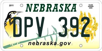 NE license plate DPV392