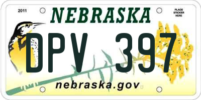 NE license plate DPV397
