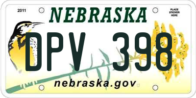NE license plate DPV398