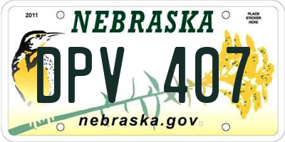 NE license plate DPV407