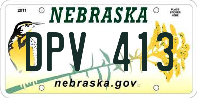 NE license plate DPV413