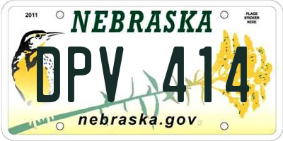 NE license plate DPV414