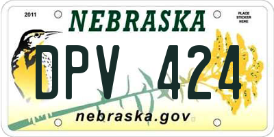 NE license plate DPV424