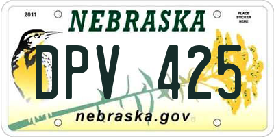 NE license plate DPV425