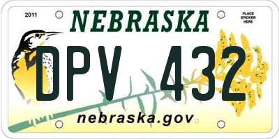 NE license plate DPV432