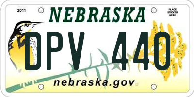 NE license plate DPV440